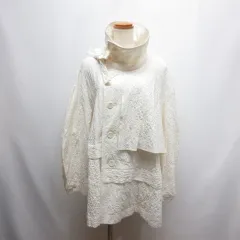 エンフォルド ENFOLD 美品 Crumple Cotton クランプル コットン ジャケット スタンドカラー 38 アイボリー 300EA930-0320 スプリングコートのサムネイル