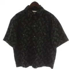 シンゾーン Shinzone 21SS ジャガードシャツ ブラウス カットソー F 黒 緑 半袖 花柄 21MMSBL01 /GGのサムネイル