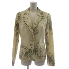 マックスマーラ MAX MARA テーラードジャケット シングル 花柄 42 白 ホワイト 緑 グリーン /AN3のサムネイル