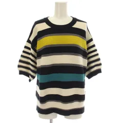 ピーエスポールスミス PS Paul Smith リブニット 半袖 カットソー ボーダー柄 M 黒 ブラック RPSIM0504 /☆G14のサムネイル