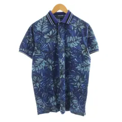 エトロ ETRO ポロシャツ カットソー 鹿の子 半袖 花柄 リーフ柄 2XL 青 ブルー 161-1Y049-4065 /KUのサムネイル