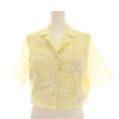 アメリヴィンテージ Ameri VINTAGE シアー シャツ ブラウス 半袖 シースルー F 黄色 イエロー 刺繍 01310460910 /YM14のサムネイル
