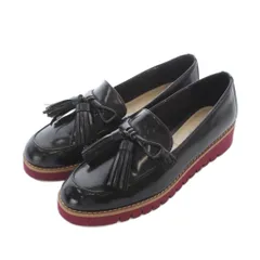 ザラウーマン ZARA WOMAN フリンジ付きローファー モカシン シューズ 24cm 黒 ブラック 厚底ローファー タッセル /RI ■OSのサムネイル