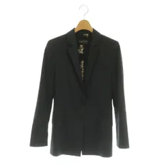 ランバン LANVIN COLLECTION シルク ウール混 テーラードジャケット 2B 裏地総柄 36 ブラック /MY ■OSのサムネイル
