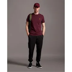 ライルアンドスコット メンズ トップス Tシャツ ロゴ Lyle and Scott Basic Logo T Shirt Burgundy Z562 バーガンディのサムネイル