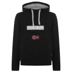 ナパピリ メンズ アウター ニット・セーター ロゴ パーカー Napapijri Logo Hoodie Black ブラックのサムネイル