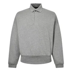 フィアオブゴッド メンズ トップス ポロシャツ Fear Of God Essentials Mens Long Sleeve Polo Shirt Dark Hthr Oatのサムネイル
