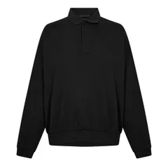 フィアオブゴッド メンズ トップス ポロシャツ Fear Of God Essentials Mens Long Sleeve Polo Shirt Jet Black ブラックのサムネイル