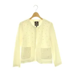 ジューシークチュール JUICY COUTURE ジャケット ノーカラー 総裏地 ビジュー XS ホワイト /DO ■OS ■MAのサムネイル