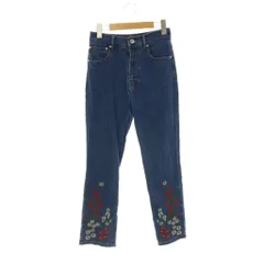 グレースコンチネンタル GRACE CONTINENTAL 刺繍デニム ジーンズ スキニー ジッパーフライ 36 インディゴブルー マルチカラー /DO ■OSのサムネイル