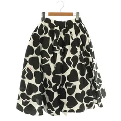 エムエスジーエム MSGM ハート フレアスカート ロング 38 ブラック ホワイト /DF ■OSのサムネイル