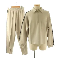 リプレイ REPLAY ESSENTIAL ロゴ ハーフジップ トップス パンツ セットアップ M グレージュ ブラック /ES ■OSのサムネイル