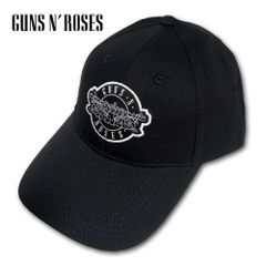 GUNS N' ROSES Baseball Cap White Circle Logo Black 캡 블랙 건즈 앤 로제즈 하드 록 메탈 모자 상품