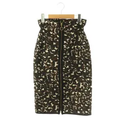 フィーニー PHEENY  LEOPARD JACQUARD FRONT ZIP SKIRT スカート タイト ロング レオパード 1 ブラウン /HK ■OS ■SHのサムネイル