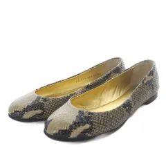 ジュゼッペザノッティデザイン GIUSEPPE ZANOTTI DESIGN パンプス フラット パイソン柄 レザー 36.5 ベージュ /YO11のサムネイル
