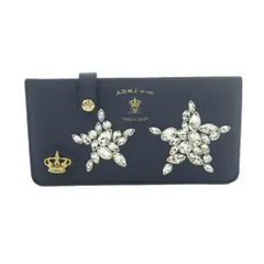 ADMJ アクセソワ Accessoires De Mademoiselle ビジュー スリムウォレット 長財布 小銭入れ レザー 紺 ネイビー シルバーカラー ゴールドカラー /MI ■OSのサムネイル