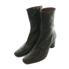 ミッシェル ヴィヴィアン MICHEL VIVIEN サイドジップショートブーツ スクエアトゥ チャンキーヒール 37 23.5-24.0cm 黒 ブラック /MI ■OSのサムネイル