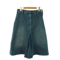 エムエムシックス メゾンマルジェラ MM6 Maison Margiela ボックスプリーツデニムスカート フレア 42 ブルー S52MA0169 /CX ■OSのサムネイル