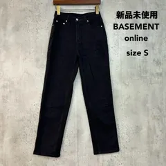 新品未使用 BASEMENT online ベースメントオンライン S カラーデニムパンツ ブラック tw-1019 デニム パンツ ジーンズ ストレート ハイウエスト ストレッチ 伸縮 ボトムス ズボン カジュアル シンプル⁠ ★ ◇■のサムネイル