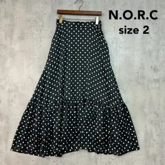 N.O.R.C ノーク 2 ブラック ホワイト ドットPTティアードスカート スカート ロングスカート マキシ丈 フレア Aライン 水玉 柄 総柄 切替 切り替え ボトムス 大人カジュアル おしゃれ きれいめ ★ ■◇ ■◆のサムネイル