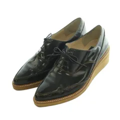 ランバン LANVIN COLLECTION ローファー ポインテッドトゥ ウェッジソール 24.0cm 黒 ブラック /MIのサムネイル