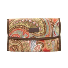 エトロ ETRO ペイズリー柄 ポーチ 茶色 ブラウン マルチカラー 総柄 /YMのサムネイル