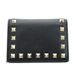 ヴァレンティノ ガラヴァーニ VALENTINO GARAVANI 財布 二つ折り 小銭入れ ロックスタッズ レザー 黒 ブラック /AN10のサムネイル