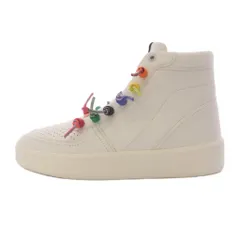 デシグアル Desigual レインボー紐 ハイカット スニーカー シューズ US6 白 ホワイト 22WSKP03 /TKのサムネイル