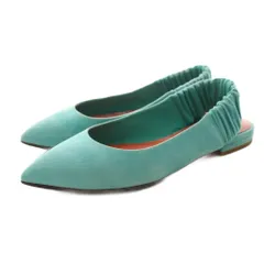 サントーニ SANTONI スリングバックパンプス フラットシューズ ポインテッドトゥ スエード 36.5 水色 /KU ●Dのサムネイル