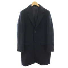 グリーンレーベルリラクシング ユナイテッドアローズ green label relaxing MERINOS S100 ショートビーバーチェスターコート ウール チェック ロング XS 青 ブルー 黒 ブラック 3225-139-3271 /HN ■BMのサムネイル