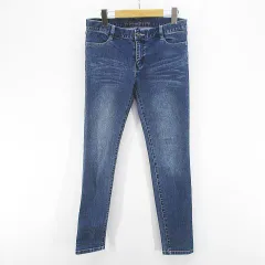 アズノウアズ ドゥバズ as know as de base デニムパンツ ジーンズ スキニーパンツ ジップフライ S 紺系 ネイビー インディゴ ストレッチ ロング丈のサムネイル