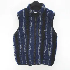 グラミチ GRAMICCI G5FU-J042 RIPPLE SHERPA VEST リップルシェルパベスト ジャケット M 青系 ブルー ボア ジップアップ ポケット のサムネイル
