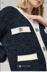 ハンサム 22fw ランバン LANVIN グリッター LINE ツイード カーディガン 55 (新品)のサムネイル