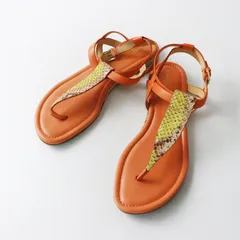 コールハーン COLE HAAN パイソン型押し アンクルストラップ トングサンダル 7.5B■オレンジ レザー シューズ 24.5cm【2400015090924】のサムネイル
