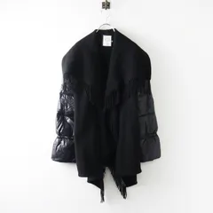 2019年 モンクレール MONCLER MANTELLA ウール×ナイロン ダウン ポンチョ コート S//ブラック ジャケット■【2400015090313】のサムネイル