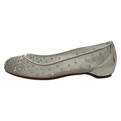 クリスチャンルブタン フラットシューズ 35 レディース美品  - シルバー メッシュ/スタッズ/タビ/Maison Margielaコラボ レザーのサムネイル