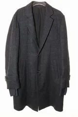アンダーカバー UNDERCOVER 17AW 袖レイヤード ウール チェスター コート サイズ2 異素材 切替 ネイビー 【ブランド古着ベクトル】【中古】●260523のサムネイル