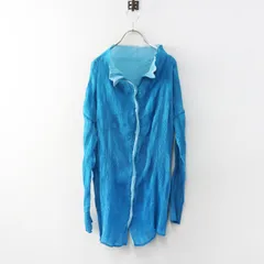 イッセイミヤケ ISSEY MIYAKE リバーシブル プリーツ シャツ ｜ブルー サックス トップス ブラウス 長袖【2400015083216】のサムネイル
