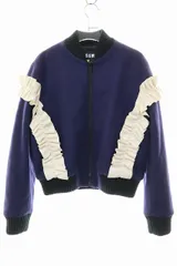 エムエスジーエム MSGM NAVY WOOL RUFFLE BOMBER JACKET 38 ネイビー ウール ラッフル ボンバー ジャケット 【ブランド古着ベクトル】【中古】●260330のサムネイル