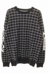ネイバーフッド NEIGHBORHOOD × BURTON NB.BASIC KNIT/WCREW.LS BLACK M バートン ニット チェック柄 クルーネック セーター ブラック 【ブランド古着ベクトル】【中古】260410のサムネイル