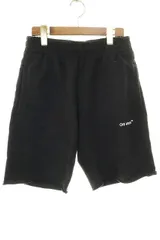 オフホワイト OFF WHITE 22SS WAVE DIAG SHORTS BLACK XS OMCI006S22FLE015 ロゴ プリント スウェット ハーフパンツ ブラック 【ブランド古着ベクトル】【中古】☆AA★251004のサムネイル