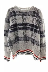 トムブラウン THOM BROWNE TIBETAN BLUE CHECKERED WOOL SWEATER GRAY サイズ 4 MKA410A-Y1506-035 ブルー チェック ウール セーター ニット グレー ☆AA★●260507のサムネイル