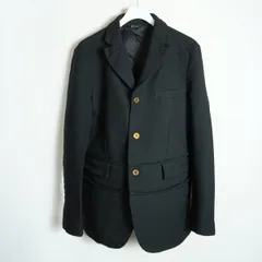 美品23AW COMME des GARCONS HOMME DEUX コムデ ギャルソン オム ポリ縮絨 切替3B ジャケット テーラード DL-J033 サイズM 黒3939Q♪のサムネイル