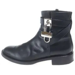 GIVENCHY (ジバンシィ) LOCK ANKLE BOOTS ロックアンクルブーツ パドロック サイドジップ カーフレザー ブラック BE602PE0YP-001 レディースのサムネイル