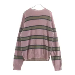 MARNI (マルニ) 25AW モヘア混ウール クルーネック ボーダー ニットセーター ピンク GCMG0204Q1のサムネイル