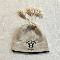 極希少　90s　vintage　Polo by Ralph Lauren　ポロバイラルフローレン　雪結晶　アーチロゴ刺繍　バイカラー　フリンジ　ぽんぽん付ニット帽　ビーニー　snowflake bicolor　knit cap　beanie　Y2K　C-BOYのサムネイル