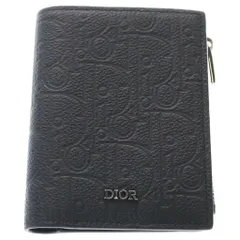 Christian Dior (クリスチャンディオール) グラビティ 二つ折り財布 コンパクトウォレット コインケース ブラック レザー シルバー金具のサムネイル