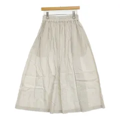 fog linen work リネン ギャザー ロングスカート ライトベージュ レディース フォグリネンワーク【中古】6-0717M♪のサムネイル
