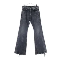 BALENCIAGA (バレンシアガ) 22AW ウォッシュダメージ加工 デニムフレアパンツ グレー 697829 TBP47のサムネイル