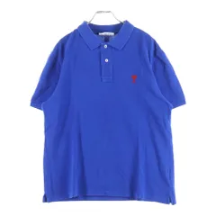 AMI Alexandre Mattiussi (アミアレクサンドルマテュッシ) Polo Shirt ハートロゴ刺繍 半袖ポロシャツ ブルー A21HJ207.760のサムネイル